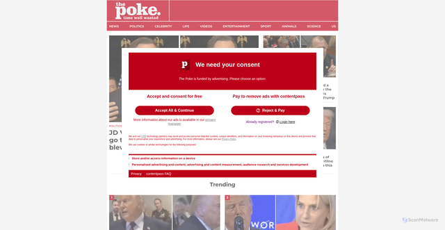 Security scan screenshot of https://www.thepoke.com