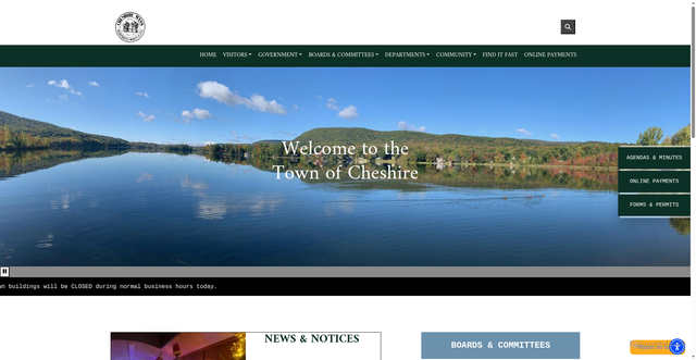 Security scan screenshot of https://cheshire-ma.gov/