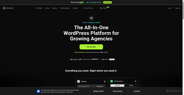 Security scan screenshot of https://wpmudev.com/