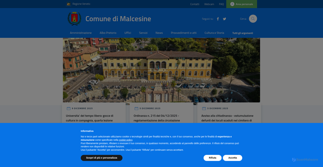 Security scan screenshot of https://www.comunemalcesine.it/