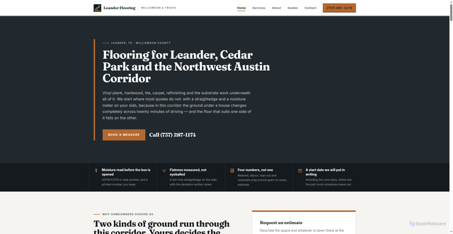 Security scan screenshot of http://leanderflooring.com/