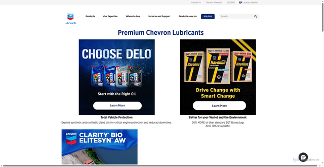 Security scan screenshot of https://chevronlubricants.com
