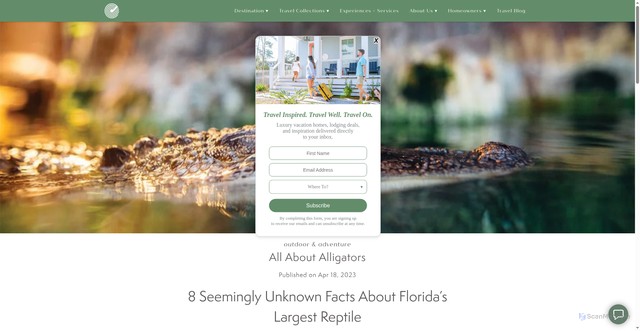 Security scan screenshot of https://www.callistavacations.com/blogs/all-about-alligators