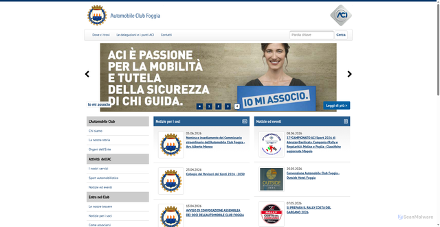 Security scan screenshot of https://www.foggia.aci.it