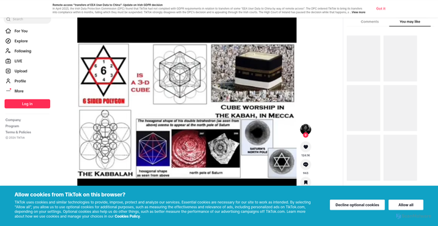 Security scan screenshot of https://vt.tiktok.com/ZS9c687pa/