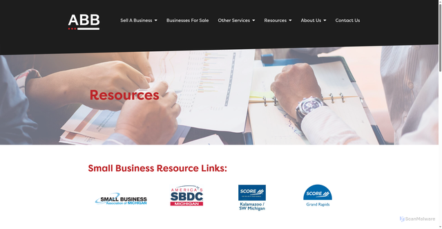 Security scan screenshot of https://abb-businessbrokers.com/external-resources/