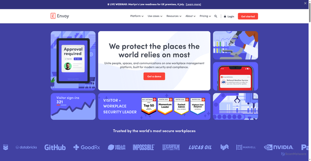 Security scan screenshot of https://envoy-web.apps.envoy.com