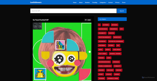 Security scan screenshot of https://lucentoasis.com/go-team-football-gif/