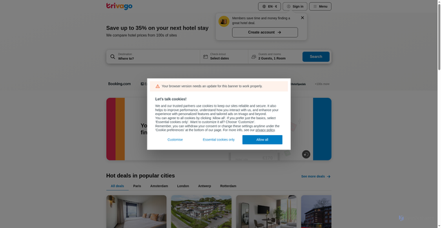 Security scan screenshot of https://trivago.nl