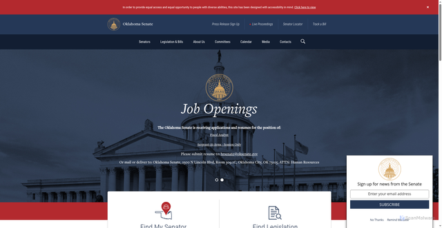 Security scan screenshot of https://oksenate.gov/