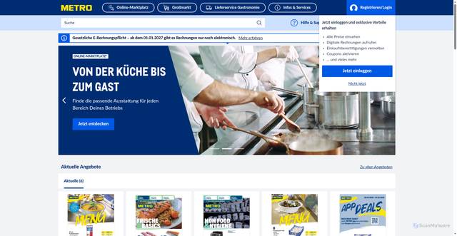 Security scan screenshot of https://www.metro.de