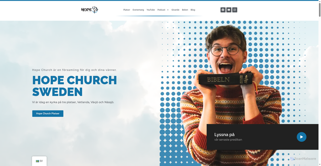 Security scan screenshot of https://hopechurchswe.se