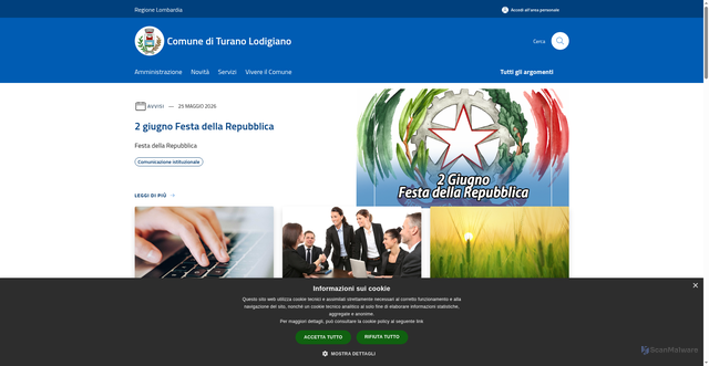 Security scan screenshot of https://www.comune.turanolodigiano.lo.it
