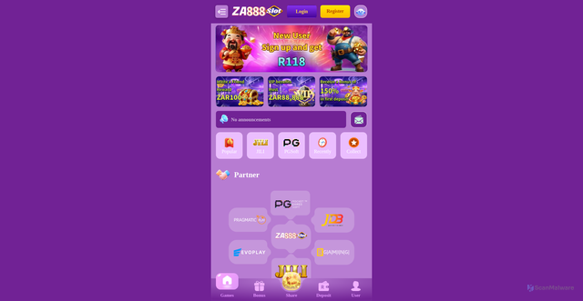 Security scan screenshot of http://za888slot.icu/