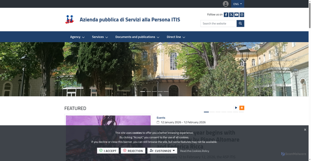 Security scan screenshot of https://www.itis.it/it-it/home