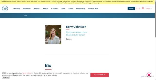 Security scan screenshot of https://www.case.org/kerry-johnston