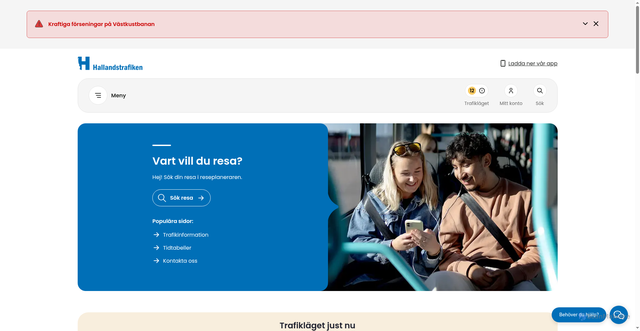 Security scan screenshot of https://www.hallandstrafiken.se/