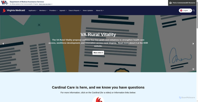 Security scan screenshot of https://www.dmas.virginia.gov/