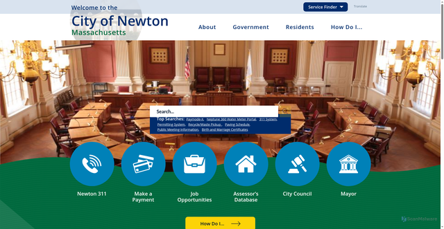 Security scan screenshot of https://www.newtonma.gov/