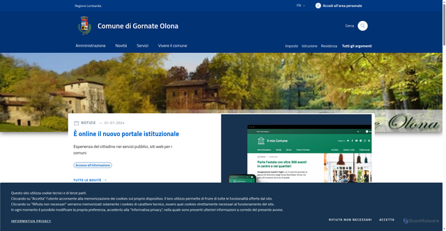 Security scan screenshot of https://www.comune.gornateolona.va.it/