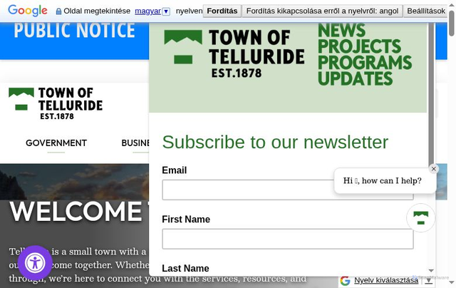 Security scan screenshot of https://www.telluride-co.gov/