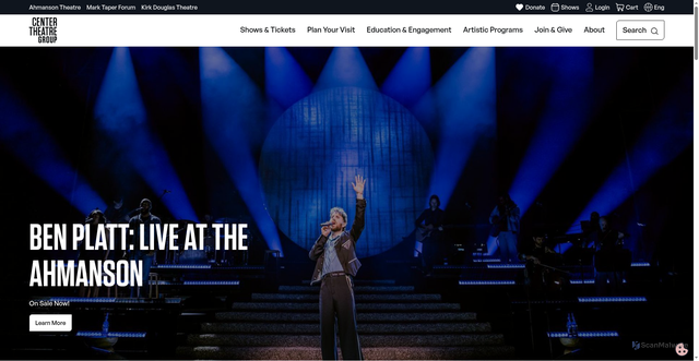 Security scan screenshot of https://www.centertheatregroup.org/