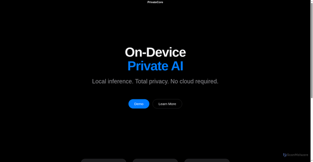 Security scan screenshot of https://privatecore.ai/