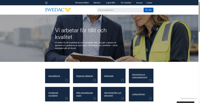 Security scan screenshot of https://www.swedac.se
