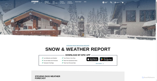 Security scan screenshot of https://www.stevenspass.com/the-mountain/mountain-conditions/weather-report.aspx