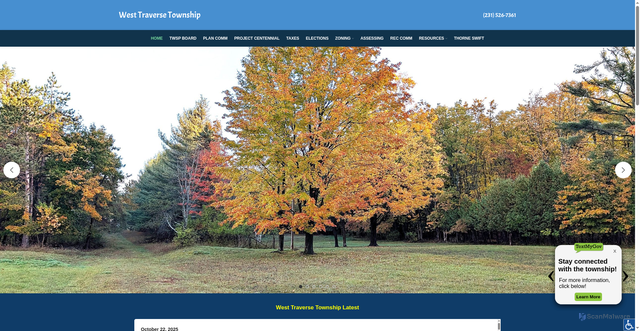 Security scan screenshot of https://westtraversetownship.gov/