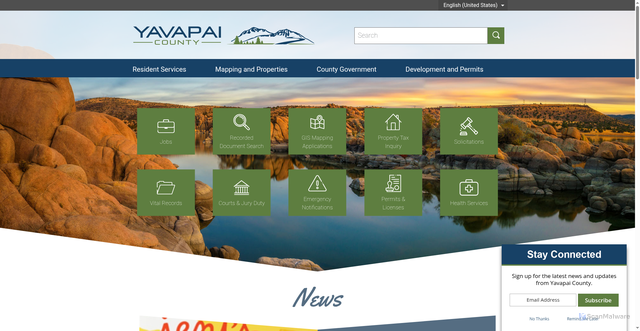 Security scan screenshot of https://www.yavapaiaz.gov/