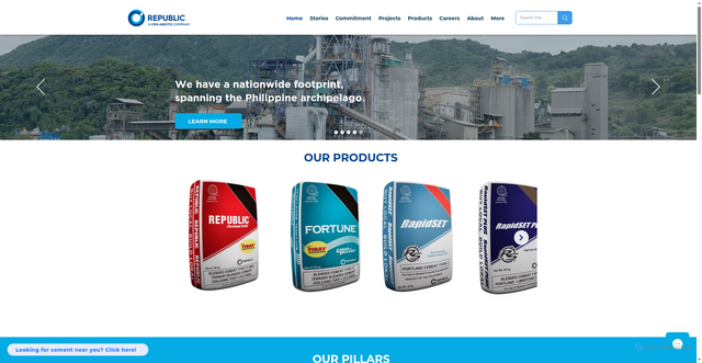 Security scan screenshot of https://republiccement.com