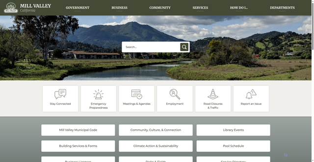 Security scan screenshot of https://cityofmillvalley.gov/