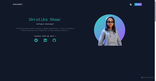 Security scan screenshot of https://shrutika.space/