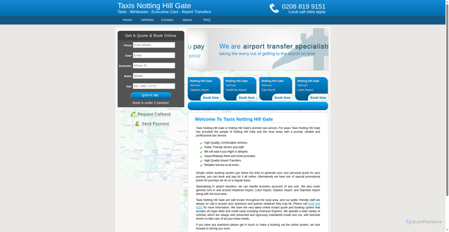 Security scan screenshot of http://taxisnottinghillgate.online/