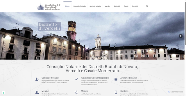 Security scan screenshot of https://www.consiglionotarilenovara.it/