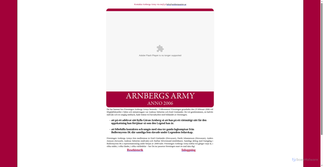 Security scan screenshot of https://arnbergsarmy.se