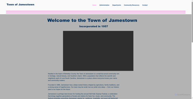 Security scan screenshot of https://www.jamestownsc.gov/
