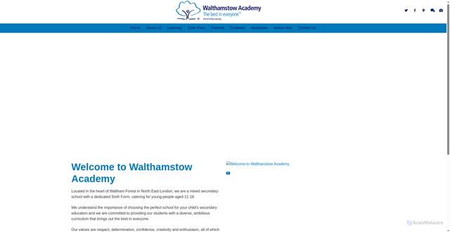 Security scan screenshot of http://www.walthamstow-academy.org