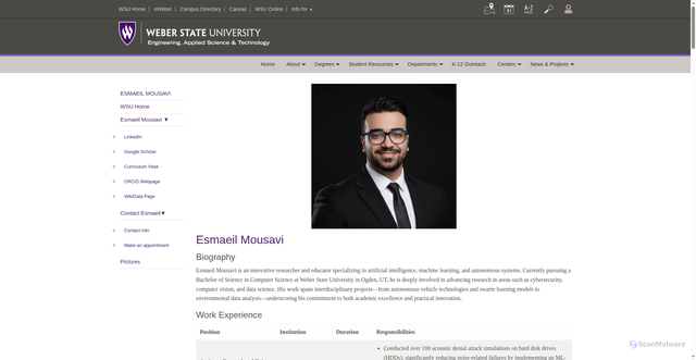 Security scan screenshot of http://esmaeil.org/index.html
