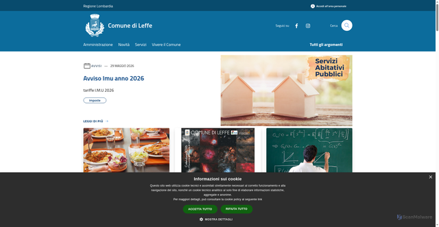 Security scan screenshot of https://www.comune.leffe.bg.it