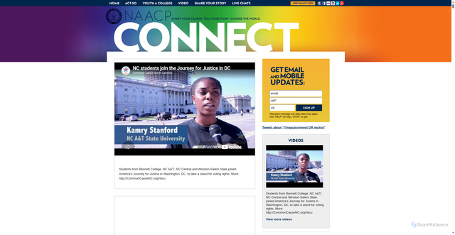 Security scan screenshot of https://www.naacpconnect.org/video