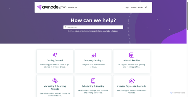 Security scan screenshot of https://avinode.zendesk.com