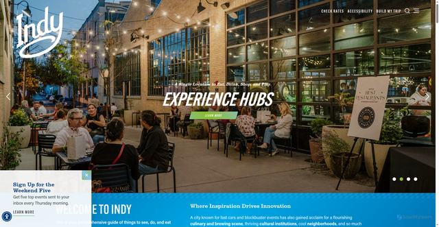 Security scan screenshot of https://visitindy.com