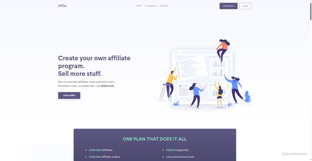 Security scan screenshot of https://affilo.io