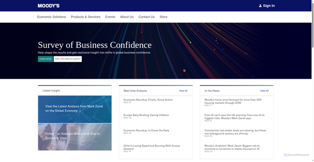 Security scan screenshot of https://www.economy.com/