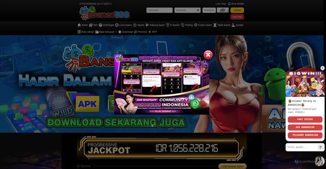 Security scan screenshot of http://noindek2-bansos188.xyz/