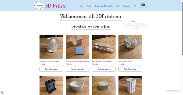 Security scan screenshot of https://3dprints.nu