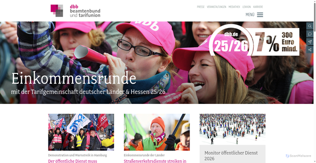 Security scan screenshot of https://www.dbb.de/