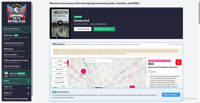 Security scan screenshot of https://datarepublican.com